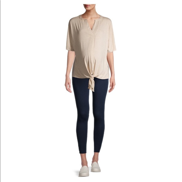 Maternity Dolman Sleeve Tie-Front Top - Picture 4 of 6